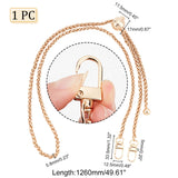 Adjustable Alloy Wheat Chain Bag Handles, Bag Straps, with Cord Lock, Iron Swivel Clasp, Chain for Purse Making, Light Gold, 126x0.58cm