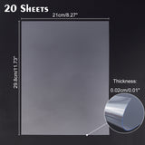 PVC Plastic Sheets, Rectangle, Clear, 298x210x0.2mm