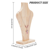 Bust Wooden Necklace Display Stands, Jewelry Holder for Necklace Displays, BurlyWood, 5.55x11.85x22cm