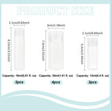 10Pcs 3 Styles PE Plastic Empty Refillable Flip Cap Bottles, with PP Plastic Lids, Squeeze Bottles for Travel Liquid Cosmetic Storage, Clear, 6.2~8.15cm, Capacity: 12~30ml(0.41~1.01fl. oz)