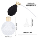 1Set Glass Openable Perfume Bottle, Vintage Refillable Perfume Bottle, with Aluminum Findings, 1Pc Plastic Funnel & 1Pc Disposable Plastic Transfer Pipettes, White, 11.1x6.7cm