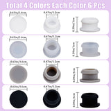 24Pcs 4 Colors Silicone Bottle Seal Plug, Reusable Replacement Bottle Stopper, Mixed Color, 16x10mm, Pin: 12mm, 6pcs/color