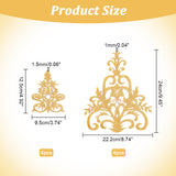 8Pcs 2 Styles Floral Pattern Polyester Computerized Embroidery Iron on/Sew on Patches, Ethnic Style Metallic Thread Embroidery Appliques, with Adhesive Back, Gold, 125~450x95~222x1~1.5mm, 4pcs/style
