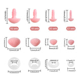 Nose Flocky Resin Doll Safety Noses, Toy Accessories, Pink, Noses: 14~18x7~15x5.7~11.3mm, Plug: 7.7~14.5x3.6~4mm, 2pcs/set, 76 sets/box