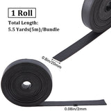 5M Flat Imitation Leather Cord, for Pillow Decor, Black, 20x2mm, about 5.47 Yards(5m)/Roll