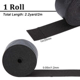 PU Imitation Leather Cord, for Clothing, Flat, Black, 25x1.2mm, about 2.19 Yards(2m)/Roll