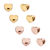 8Pcs 2 Colors 304 Stainless Steel European Beads, Ion Plating (IP), Large Hole Beads, Heart, Golden & Rose Gold, 10.5x11.3~11.5x8.1~8.3mm, Hole: 5mm, 4pcs/color