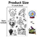 Custom PVC Plastic Clear Stamps, for DIY Scrapbooking, Photo Album Decorative, Cards Making, Stamp Sheets, Film Frame, Witch, 160x110x3mm