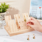 Wooden Earring Holder Necklace Shelf Tray Counter Pendant Jewelry Storage Props Display, Rectangle, BurlyWood, Finished Product: 22x12.1x8.65cm