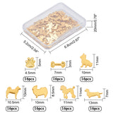 Alloy Cabochons, for DIY Crystal Epoxy Resin Material Filling, Dog, Golden, 112pcs/box