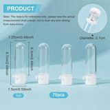 Clear Glass Bottles, with Plastic Caps, Bead Containers, Pipe, White, 1.5x4.9cm, Inner Diameter: 0.7cm