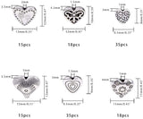 Tibetan Style Alloy Beads, Heart, Antique Silver, Containers: 10.3x1.7cm, 124pcs/box