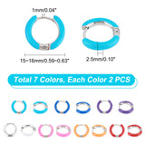 7 Pairs 7 Colors 304 Stainless Steel Chunky Huggie Hoop Earrings with Enamel for Women, Mixed Color, 10 Gauge, 15~16x2.5mm, Pin: 1mm, 1Pair/color