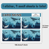 PVC Plastic Waterproof Card Stickers, Self-adhesion Card Skin for Bank Card Decor, Rectangle, Whale, 186.3x137.3mm