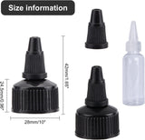 Plastic Bottle Cap for Squeeze Bottle, Cone, Black, 42x28mm