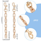 Alloy Mariner Link Chain Purse Strap Extenders, with Swivel Eye Bolt Snap Hooks, Light Gold, 17.2cm