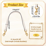 Leather Bag Straps, with Alloy Swivel Eye Bolt Snap Hooks, Floral White, 51.8x2.35x0.5cm