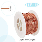 Copper Wire, Round, for Wire Wrapped Jewelry Making, Raw(Unplated), 18 Gauge, 1mm, about 147.64 Feet(45m)/Roll