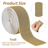 Ultra Wide Thick Flat Elastic Band, Webbing Garment Sewing Accessories, Gold, 50mm, about 5.00 Yards(4.57m)/Set