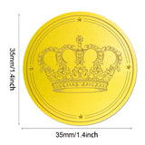 15 Sheets Gold Foil Paper Picture Stickers, Round Dot Decorative Stickers, Crown, 195x80x10mm, Sticker: 35mm in diameter, about 10pcs/sheet