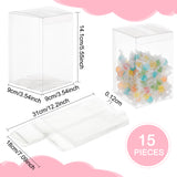 15Pcs Rectangle Transparent Plastic PVC Box Gift Packaging, Waterproof Folding Box, for Toys & Molds, Clear, Box: 9x9x14.1cm