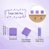 240Pcs 2-Hole Baking Paint Opaque Colours Glass Seed Beads, Rectangle, Slate Blue, 5x4.5~5.5x2~2.5mm, Hole: 0.5~0.8mm