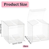 Foldable Transparent PET Box, for Wedding Party Baby Shower Packing Box, Square, Clear, Finished Product: 8x8x8cm