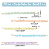 5Pcs 5 Colors Transparent Acrylic Cable Chain Bag Straps, with Alloy Swivel Clasps, for Bag Replacement Accessories, Mixed Color, 29.5cm, 1pc/color