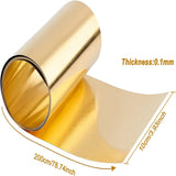 Brass Sheets, Good Plasticity and High Strength, Gold, 10.1x10x4.7x0.01cm, 2m/roll