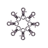 Zinc Alloy Swivel Lobster Claw Clasps, Swivel Snap Hook, Gunmetal, 31x19x6.5mm, Hole: 9x5mm