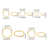 Iron Textured Soldered Jump Rings, Closed Jump Rings, for Jewelry Making, Platinum & Golden, 125x85x18mm, 760pcs/Box