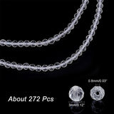 2 Strands Natural Quartz Crystal Beads Strands, Rock Crystal Beads, Faceted Round, 3mm, Hole: 0.8mm, about 136pcs/strand, 16''(40.64cm)