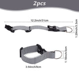 2Pcs Polyester Luggage Straps, Adjustable Suitcase Belt Straps Accessories for Connecting Luggage, with Iron Loose Leaf Binder Hinged Rings & Plastic Side Release Buckle, White, 155~200x33x11mm