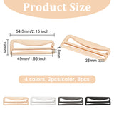 8Pcs 4 Colors Zinc Alloy Underwear Strap Buckles, Bra Hook, Number 9-Shaped, Mixed Color, 19x54.5x3mm, Inner Diameter: 1.8x49mm, 2pcs/color