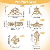 12Pcs 6 Styles Polyester Computerized Embroidery Iron on/Sew on Patches, Ethnic Style Metallic Thread Embroidery Appliques, with Adhesive Back, Floral & Triangle, Mixed Patterns, 70~200x80~203x1.5mm, 2pcs/style