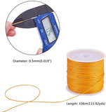 Round Waxed Polyester Cords, Twisted Cord, Gold, 0.5mm, about 106m/roll