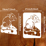 Plastic Drawing Painting Stencils Templates, for Painting on Scrapbook Fabric Tiles Floor Furniture Wood, Rectangle, Mouse, 29.7x21cm