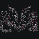 Glass Hotfix Rhinestone, Iron on Appliques, Costume Accessories, for Clothes, Bags, Pants, Floral Pattern, 297x210mm
