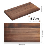 Unfinished Wooden Blank Slices, Rectangle, Coconut Brown, 28.7x14.7x1.45cm