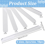 10Pcs 5 Style Acrylic Clay Depth Guide Tools, Oval, Clear, 200x20x2~6mm, 2pcs/style