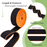 5 Yards Nylon Elastic Bands, for DIY Accessories, Flat, Orange, 40mm