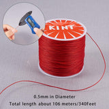 Round Waxed Polyester Cords, Twisted Cords, Dark Red, 0.5mm, about 106m/roll