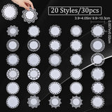 3 Sets 2 Styles Round Lace Scrapbooking Paper Pads, for DIY Scrapbooking, Photo Album, White, 9.9~10.3x0.02cm, 10pcs/set