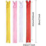 Garment Accessories, Nylon Zipper, Zip-fastener Component, Mixed Color, 280x28x2.5mm, 36pcs/set