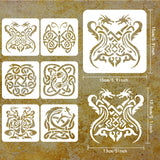 6Pcs 6 Styles MexicanTheme PET Hollow Out Drawing Painting Stencils, for DIY Scrapbook, Photo Album, Star & Cactus & Horse & Hat & boot & Man, Trinity Knot, 150x150mm, 1pc/style