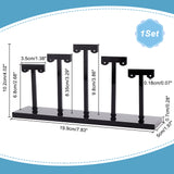 Acrylic T-Bar Earring Display Stands, Earring Riser Organizer Holder with 5Pcs Bars, Black, Finish Product: 19.9x5x10.2cm, about 6pcs/set