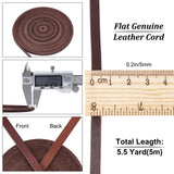 Flat Leather Jewelry Cord, Jewelry DIY Making Material, Coconut Brown, 5x2mm, about 5.47 Yards(4.8~5m)/Roll