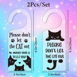 Acrylic Notice Door Hanger Sign, Public Warning Sign, Don't Let Out, Cat Shape, 240x90x5mm, 2pcs/set