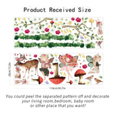 PVC Wall Stickers, Wall Decoration, Fairy Style, Plant & Animal Pattern, 1160x390mm, 2 sheets/set