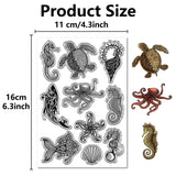 Custom PVC Plastic Clear Stamps, for DIY Scrapbooking, Photo Album Decorative, Cards Making, Stamp Sheets, Film Frame, Sea Horse, 160x110x3mm